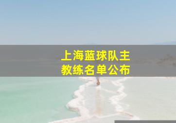 上海蓝球队主教练名单公布