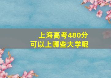 上海高考480分可以上哪些大学呢