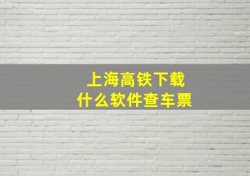 上海高铁下载什么软件查车票