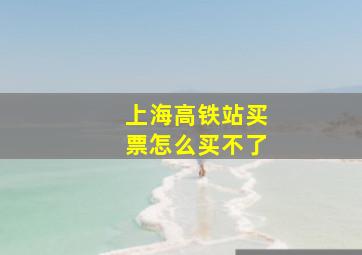 上海高铁站买票怎么买不了