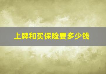 上牌和买保险要多少钱