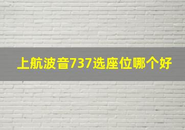 上航波音737选座位哪个好