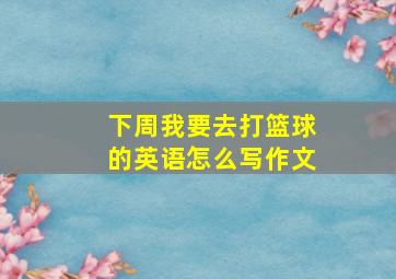 下周我要去打篮球的英语怎么写作文