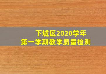 下城区2020学年第一学期教学质量检测