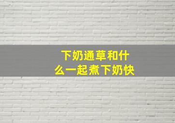 下奶通草和什么一起煮下奶快