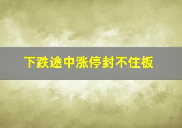 下跌途中涨停封不住板