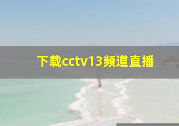 下载cctv13频道直播