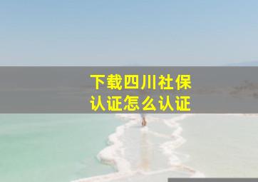 下载四川社保认证怎么认证