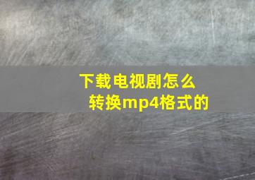 下载电视剧怎么转换mp4格式的