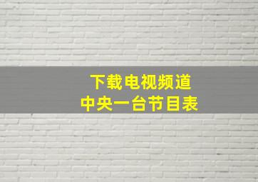 下载电视频道中央一台节目表