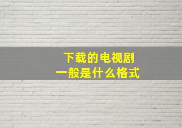 下载的电视剧一般是什么格式