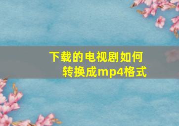 下载的电视剧如何转换成mp4格式