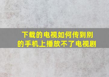 下载的电视如何传到别的手机上播放不了电视剧