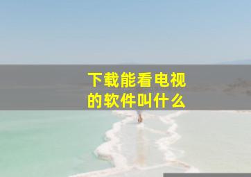 下载能看电视的软件叫什么