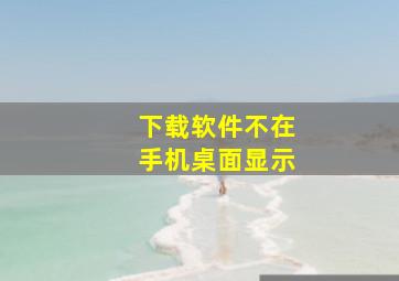 下载软件不在手机桌面显示