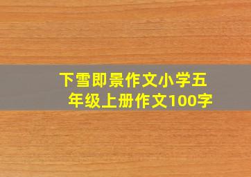 下雪即景作文小学五年级上册作文100字