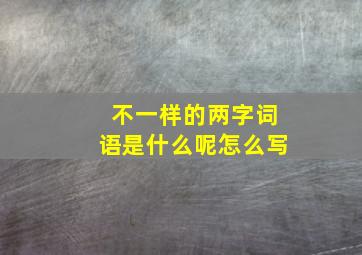 不一样的两字词语是什么呢怎么写