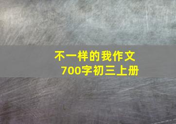 不一样的我作文700字初三上册