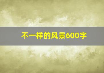 不一样的风景600字