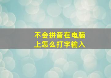 不会拼音在电脑上怎么打字输入