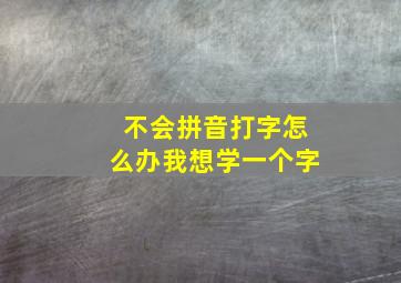 不会拼音打字怎么办我想学一个字