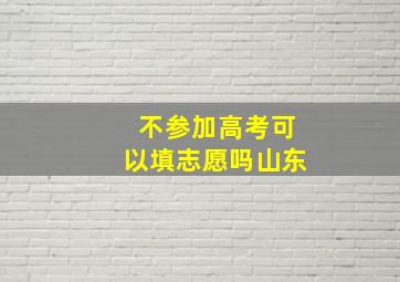 不参加高考可以填志愿吗山东