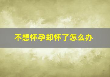 不想怀孕却怀了怎么办