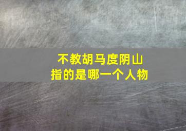 不教胡马度阴山指的是哪一个人物