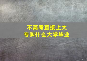 不高考直接上大专叫什么大学毕业