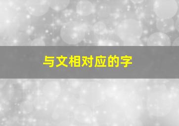 与文相对应的字