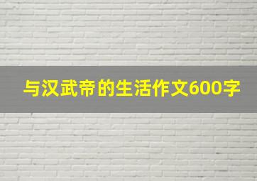 与汉武帝的生活作文600字