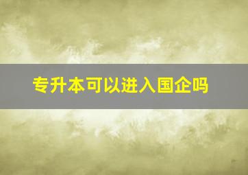 专升本可以进入国企吗