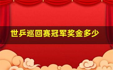 世乒巡回赛冠军奖金多少