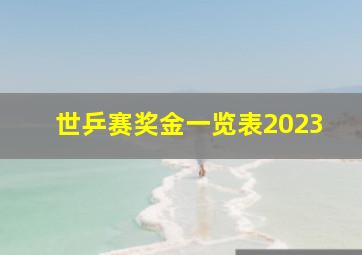 世乒赛奖金一览表2023