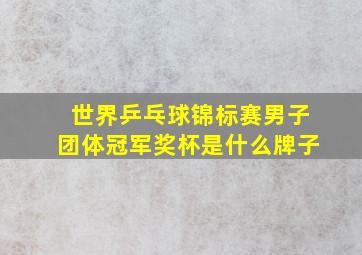 世界乒乓球锦标赛男子团体冠军奖杯是什么牌子