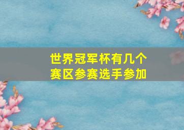 世界冠军杯有几个赛区参赛选手参加