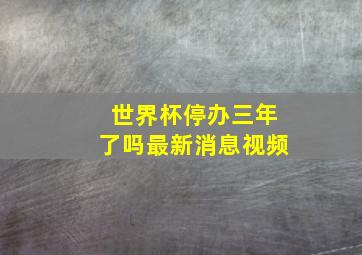 世界杯停办三年了吗最新消息视频