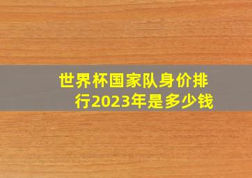 世界杯国家队身价排行2023年是多少钱