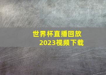 世界杯直播回放2023视频下载