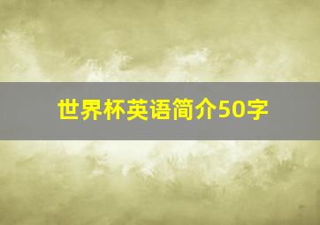 世界杯英语简介50字