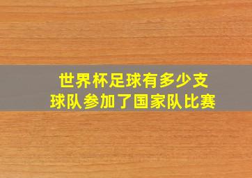 世界杯足球有多少支球队参加了国家队比赛