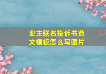 业主联名投诉书范文模板怎么写图片