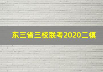 东三省三校联考2020二模