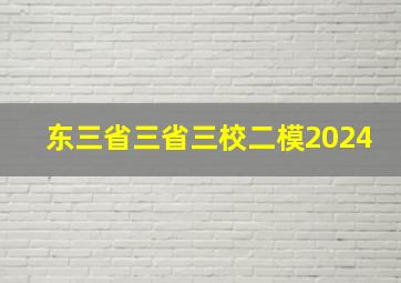 东三省三省三校二模2024