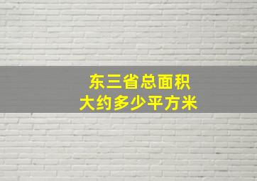 东三省总面积大约多少平方米