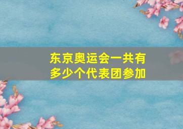 东京奥运会一共有多少个代表团参加