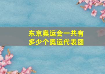 东京奥运会一共有多少个奥运代表团