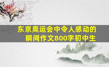 东京奥运会中令人感动的瞬间作文800字初中生