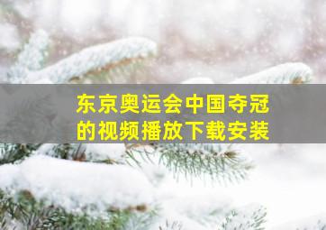 东京奥运会中国夺冠的视频播放下载安装