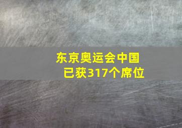 东京奥运会中国已获317个席位